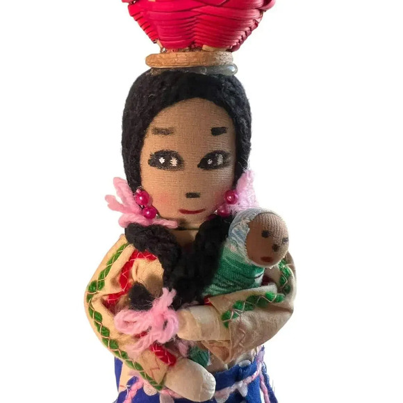 Central America Folk Art Doll Honduras Fabric Handmade Décor Hand Made - Picture 9 of 9